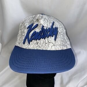 Vintage Kentucky Hat Snapback Cap All Over Print State Map 90s Made in USA